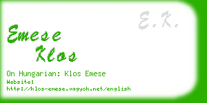 emese klos business card